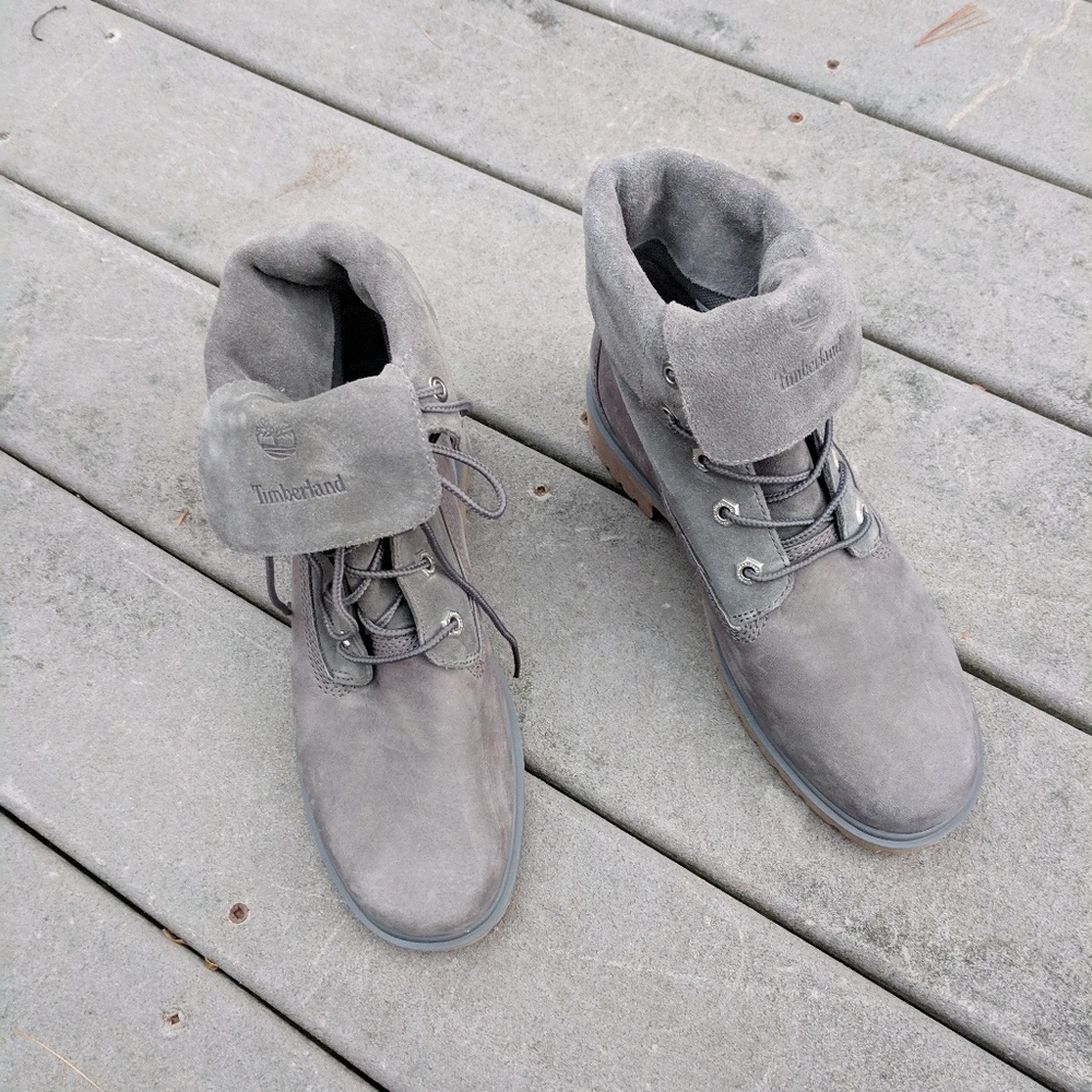 NWT Timberland Gray Fold-Down Boots, Ladies - Picture 4 of 4
